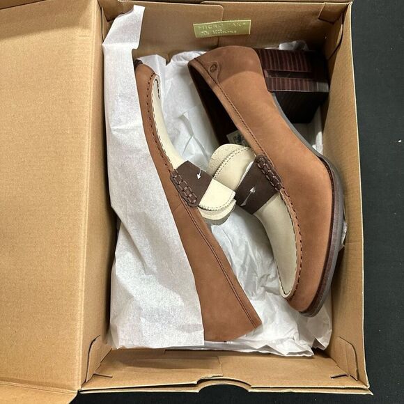 New Sperry Seaport Acrylic Heeled Loafers Brown 9.5 - Picture 1 of 6